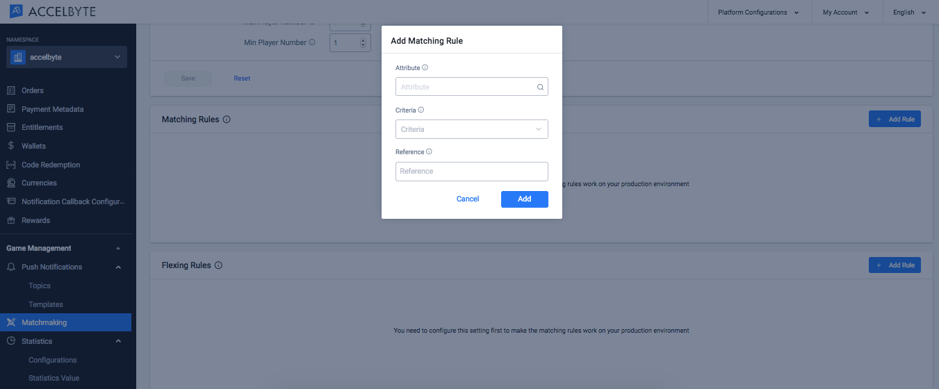Set Rules for Your Game Matchmaking & Lobby