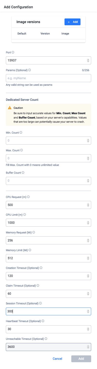 Adding Configurations to Game Dedicated Servers